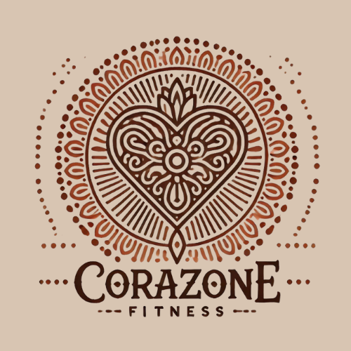 CoraZONE Fitness logo – sacred heart mandala symbolizing feminine empowerment through movement.